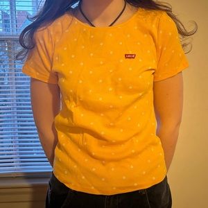 Yellow Levi’s shirt with small flower pattern
